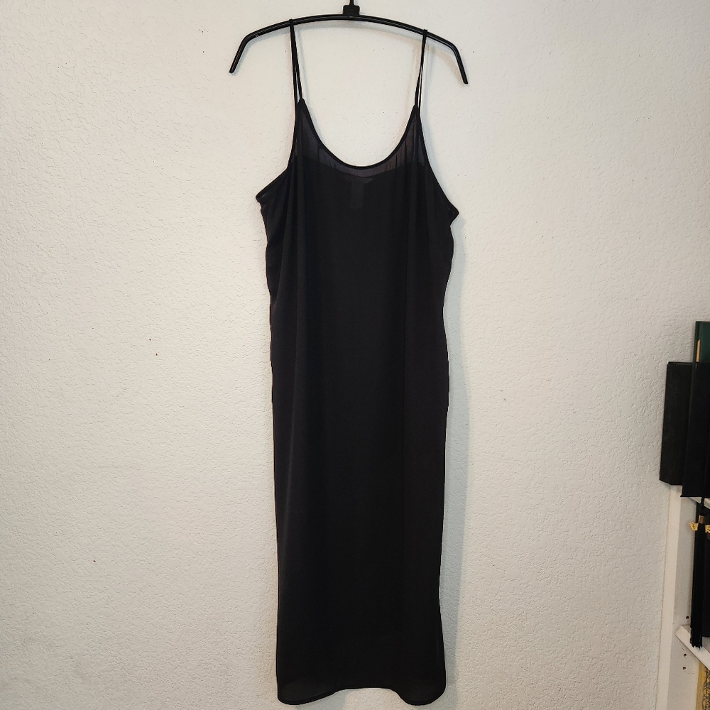 H&M Black Sheer Slip Dress, Size 14‎